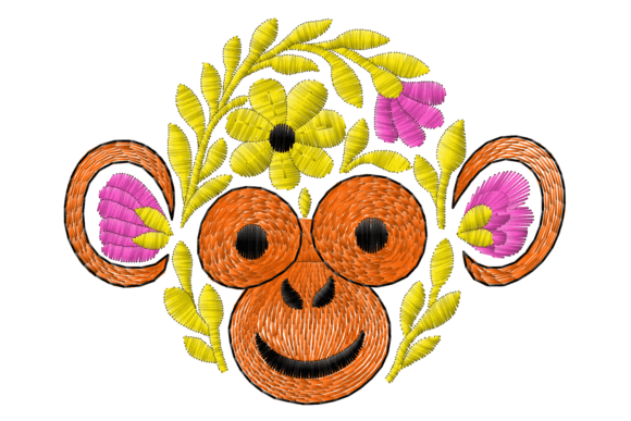 Review: Floral Monkey Face Embroidery Design