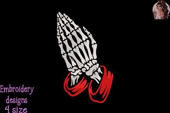 Review: Praying Skeleton Hands Embroidery Design
