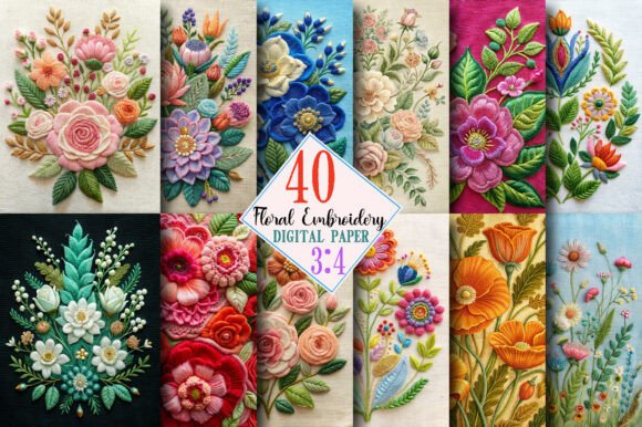 Reviewing Floral Embroidery Junk Journal Page for Apparel