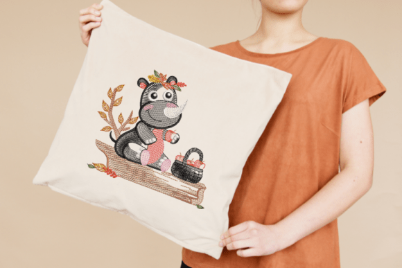 Reviewing The Cute Rhino Face Embroidery Design