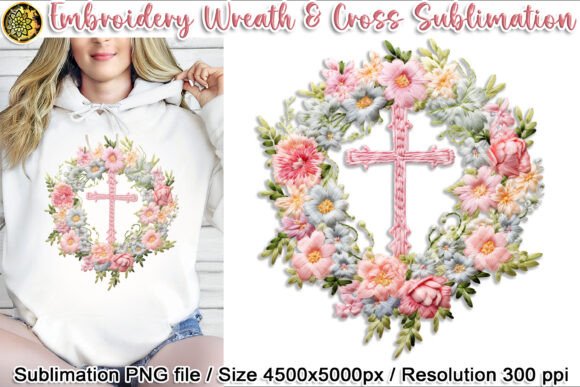 Reviewing the Embroidery Easter Wreath Cross Design