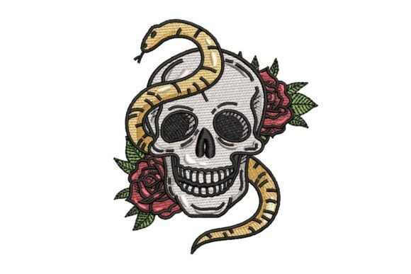 Tattoo Skull, Snake & Roses Embroidery Design Review